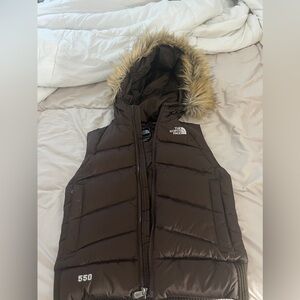 Brown Northface puffer vest size XS